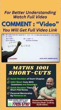 Maths 1001 Short-Cuts Admissions are Going On. #eapcet2026