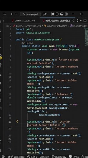 Java OOP Bank Account System Using Inheritance & Method Overriding Savings vs Current Account