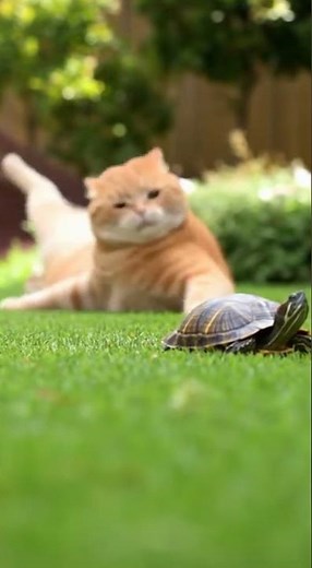 Cat vs Turtle Hilarious First Encounter 🐱🐢