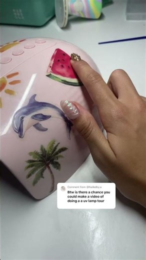 Summery nail lamp tour! #nails #summer #stickers