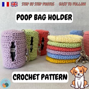 CROCHET PATTERN: Poop Bag Holder / Poop Bag Dispenser / Waste Bag Dispenser / English and French Pdf Pattern for Dog Poop Bags - Etsy
