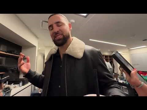 Klay Thompson on Steph Curry wearing his signature ANTA shoes for tonight Christmas day game at chas