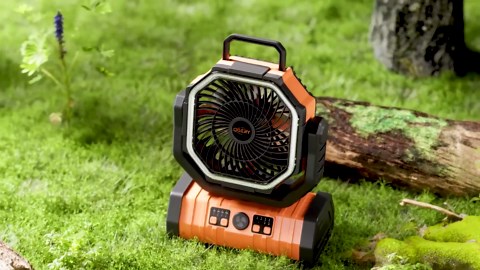 OGERY 20000mAh Rechargeable Camping Fan with LED Lantern, Portable Battery Powered Fan, Remote & Oscillating - 4 Speed for Tent, Travel, Bedroom, Car, Outdoor Camping Essentials