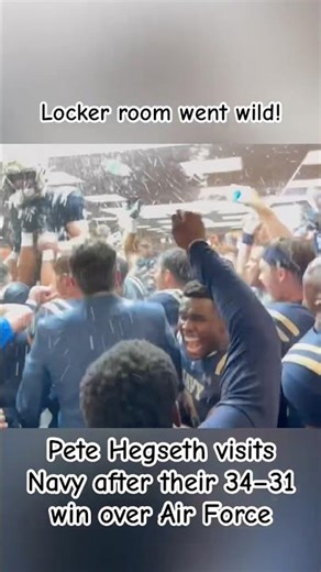 Locker room went wild! Pete Hegseth visits Navy after their 34–31 win over Air Force! Navy football