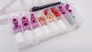 TIG Welding Kit Stubby Gas Lens WP17 WP18 WP26 Torch 49Pcs Consumables Glass Cup Spares 49pcs Kit TIG Accessories