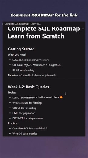 sql roadmap for beginners #coding