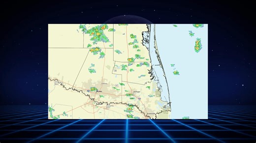 National Weather Service radar as of 2 p.m. this Friday afternoon, a few widely scattered showers, keep umbrella somewhere nearby just in case. #rgv #rgv956 #rgvlife #rain #waitingforautumn | 710 KURV - The Valley's News/Talk Station