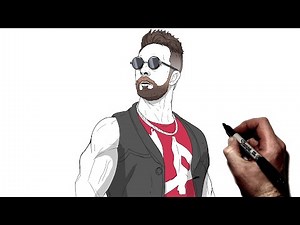 How To Draw LA Knight | Step By Step | WWE