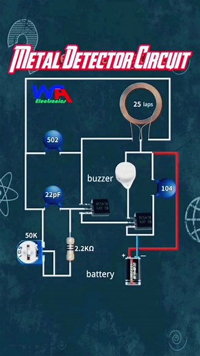 Diy Metal Detector Circuit Using BC547 Transistors.. #metaldetector #metaldetecting #electronic #electronics #electronica #electronicproject #electronicprojects #electronicsproject #electronicsprojects #electronicarts #electronicsengineering #waelectronics