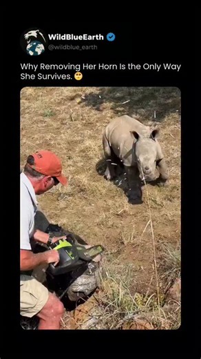 WildBlueEarth | 🦏It Looks Cruel — But Cutting Her Horn Is Saving Her Life 😔 - Cutting a rhino’s horn may look harsh, even heartbreaking — but it’s one of... | Instagram