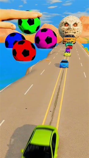 Big & Small Cars vs Giant Hand Slap - BeamNG.Drive