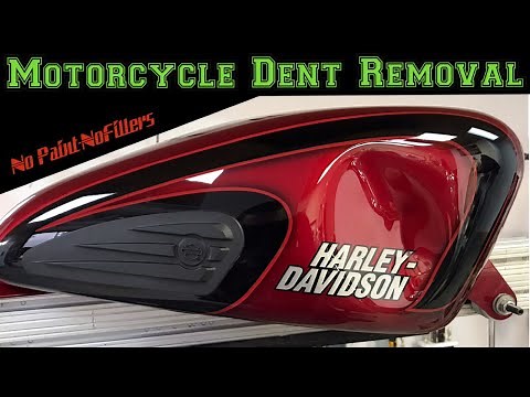 Motorcycle Dent Removal - Harley Davidson Sportster Gas Tank Paintless Dent Repair