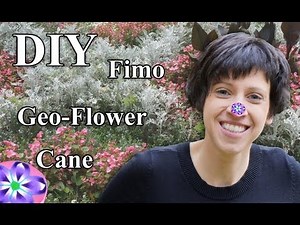 FIMO (Cane) Geometrische Blume: Polymer Clay Flower - Tutorial [HD/DE] (EN-Sub)