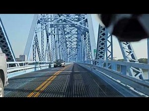 crossing Rockport steel deck bridge