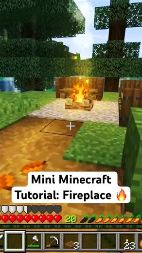 Mini Tutorial - Fireplace 🔥 #minecraft #buildingsimulation #gaming #minecrafttutorial #fireplace