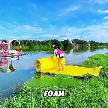 This girl actually went camping in the middle of a lake!#funny #fyp #fun #shorts #usa