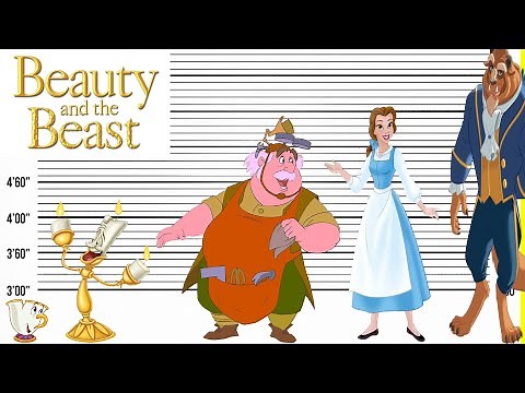 Beauty and the Beast 1991 Size Comparison | Character Heights