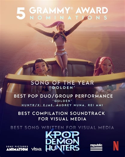 1.2M views · 39K reactions | Up, up, UP with our voices because KPop Demon Hunters is 5x Grammy-nominated!!!!! ️ | Sony Pictures Animation | Facebook