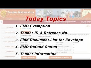 TENDER INFORMATION & EMD EXEMPTION DETAILS