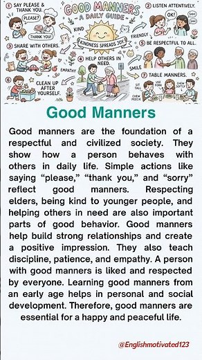 Good Manners_ The Key to Respect and a Better Life #speakconfidentenglish #speakingeveryday #english