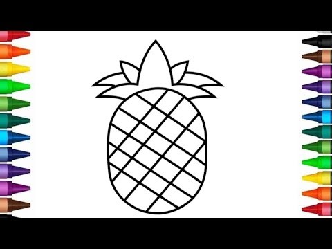 How to draw a pineapple step by step | Easy Pineapple Drawing | draw pineapple easy | draw fruits