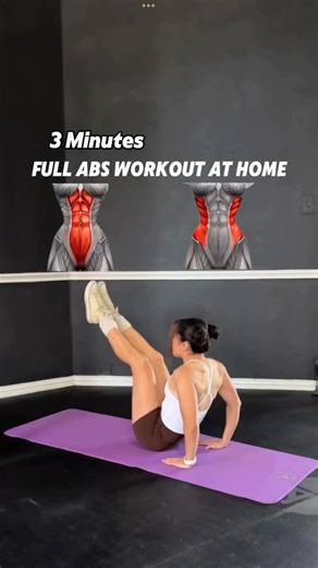 3-Minute Abs Workout at Home - Follow Along! Ready to feel the burn? #abs #core #fitnesstips #workouttips #homeworkout | Girl Gym