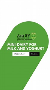26 reactions · 4 comments | Mini dairy for Milk and yoghurt Includes  Pasteurizer  Bottle filling Machine Available in different sizes Contact:  info@antebv.nl  www.antebv.nl ☘️ #minidairy #yogurt #milk #bottlefillingmachine #milkprocessingplant #netherlands #antebv # | Ante BV | Facebook