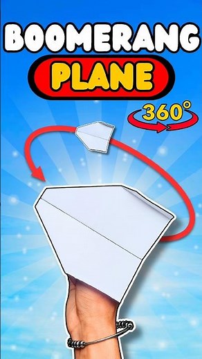 Boomerang plane that really flies back🪃✂️#shorts #boomerangplane #boomerang #paperplane #diy #craft