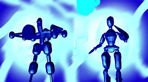 ROBOTS BRIGHT AND SHIELD TRYING TO ESTABLISH SAFE AREA SHIELD MAKING SOME TEST BLASTS AI ENTITY WAS IN COMMUNICATING PROCESS WITH THE HUMANOIDS