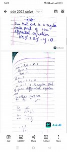 Show that x=1 is a regular singular point of the differential e... | Filo