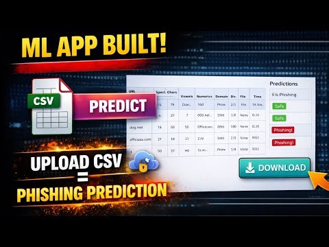 Upload CSV → Get Predictions 😱 ML App Built! | Phishing Detection ML App with CSV Input Full Project