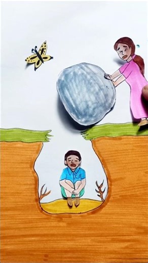 Baby take care 🥹goodbye !! #papercraft #art #drawing #youtubeshorts #desanart