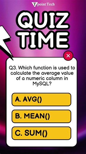 MySQL MCQs | MySQL Interview Questions & Answers | Tpoint Tech
