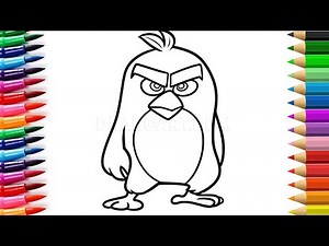 How To Draw Easy Angry Bird Drawing, Painting & Coloring For Kids and Toddlers_🖌 Coloring Page 1M