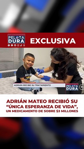 Durante el día de hoy Adrián Mateo recibió la única infusión del medicamento que necesitaba para retrasar los efectos de su condición, distrofia muscular Duchenne. Ahora comienza a recibir tratamientos de terapia física para seguir adelante con su vida junto a su familia. ¡Enhorabuena! Nos alegra muchísimo saber esto. Eres todo un campeón. ¡Éxito y bendiciones a ti y toda tu familia! ❤️ María Colón, su madre, lleva meses luchando contra grandes y poderosas corporaciones que le habían denegado la