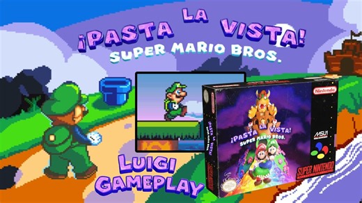 [Hack Games Longplay Channel]Super Mario Bros: Pasta La Vista! - Luigi Gameplay