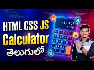 Calculator Using HTML CSS JavaScript | HTML CSS JS Calculator Project in Telugu