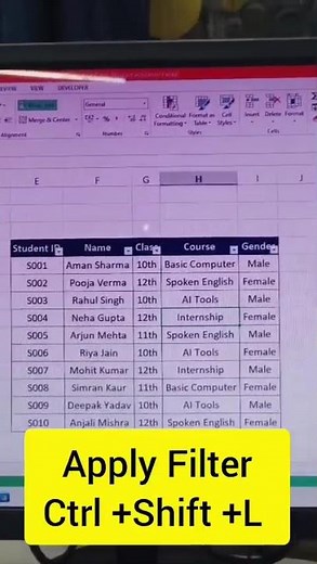 Apply and Remove Filter in MS Excel | Step-by-Step Guide