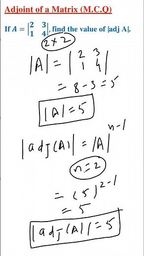 Adjoint of a Matrix #maths