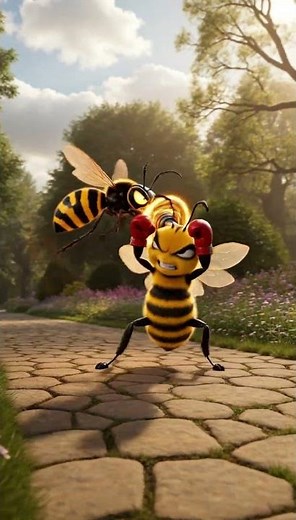 Bee vs Wasp 🐝⚡ Quem vence essa batalha insana? #bugthuglife #memes #humor