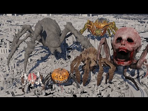 Spider Monsters Size Comparison 3D | Giant Spider Creatures Animation