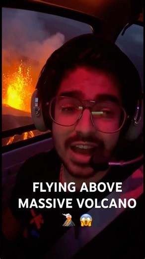 FLYING ABOVE MASSIVE VOLCANO 🌋 😱 #shorts #viral #volcano #volcanoeruption #fyp #minivlog