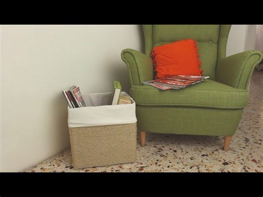 Rope-wrapped DIY storage cardboard box