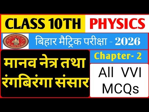 मानव नेत्र एवं रंग बिरंगा संसार | Physics Class 10 Chapter 2 | Manav Netra Class 10th | Human Eye