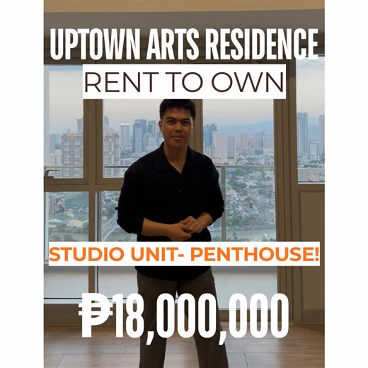 Studio unit in BGC that you can live in or turn into Airbnb? 📍Uptown Arts Residence This 41.5 sqm studio with balcony is located on the penthouse level (45th floor) ✔ Semi-furnished ✔ Fully equipped kitchen with top-of-the-line appliances ✔ Elegant marble bathroom with motion sensor lights ✔ Spacious living and sleeping area ✔ Skyline and Pasig River views 💰 Move in for only ₱1.7M (10% down payment, rent-to-own up to 20 years) 🏷️TCP: 18M Ideal for: • Airbnb investment • Personal use in BGC • 
