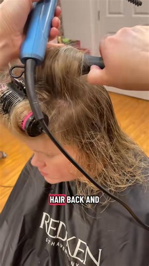 Different directions = different results 🎸💁‍♀️ Rolling back and away from the face gives that soft lift and bounce with a pretty swoop in the bangs. Clip your Rock ’n’ Roller in place so gravity doesn’t undo your work — that cool-down time locks in the volume. Then finish with a little volumizing powder and brush it out for that airy, bombshell finish. #RockNRollerBrush #AngiesHairBoutique #VolumeHair #BouncyBlowout #HairTips #HairstylistLife #BehindTheChair #SalonEducation #HealthyHair #Detac