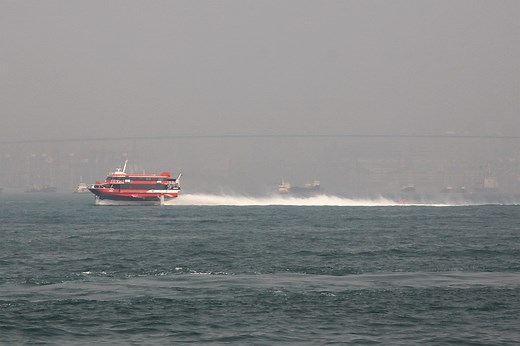 'Flying' to Macau on a Boeing 929 Jetfoil - Checkerboard Hill