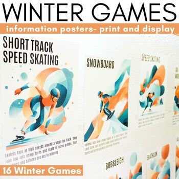 Winter Games 2026 Posters, Winter Sports Bulletin Board & Classroom Decor