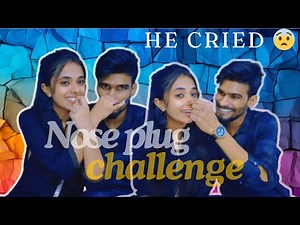NOSE PLUG CHALLENGE||HE CRIED 😢||#trending #kannada #couplechallengevideo