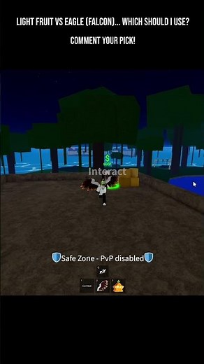 Light Fruit vs Eagle (Falcon) Fruit ⚡🆚🦅 | Blox Fruits Roblox #roblox #shorts #bloxfruits